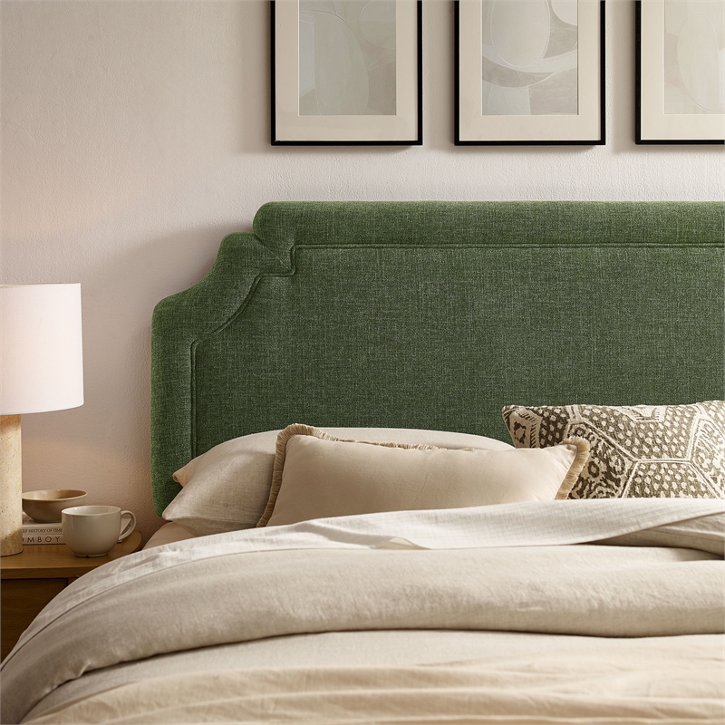 Magnolia Upholstered Fabric King Size Headboard in Foliage