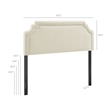 Magnolia Upholstered Fabric Queen Size Headboard in Ecru