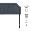 Magnolia Upholstered Fabric Full Size Headboard in Slate Blue