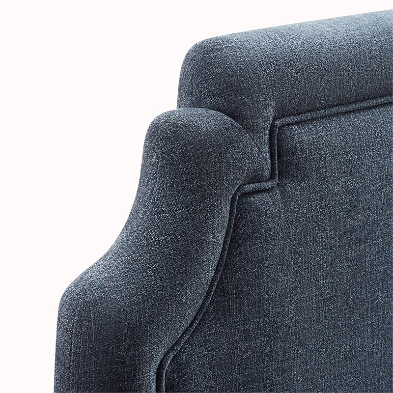 Magnolia Upholstered Fabric Full Size Headboard in Slate Blue