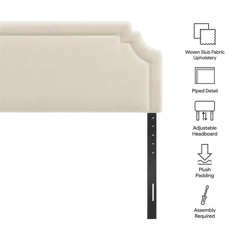 Magnolia Upholstered Fabric Full Size Headboard in Ecru