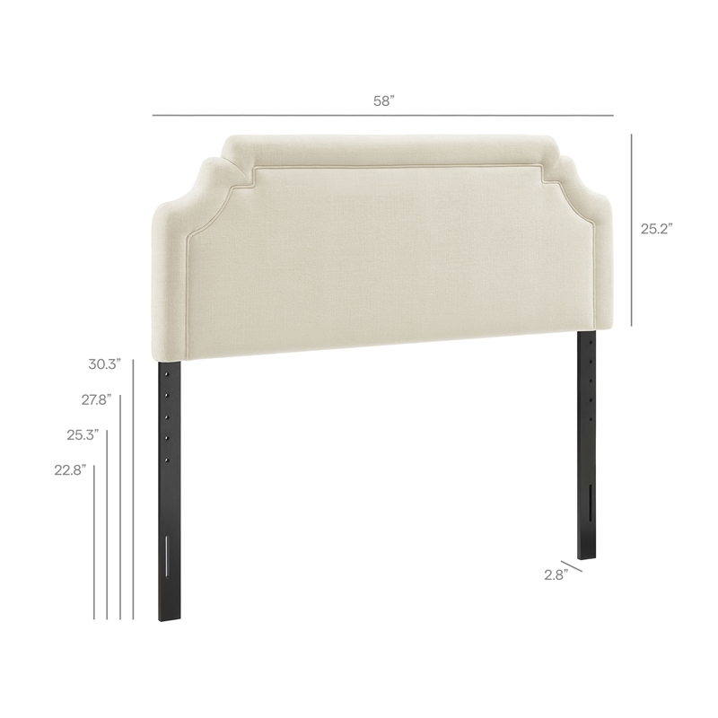 Magnolia Upholstered Fabric Full Size Headboard in Ecru