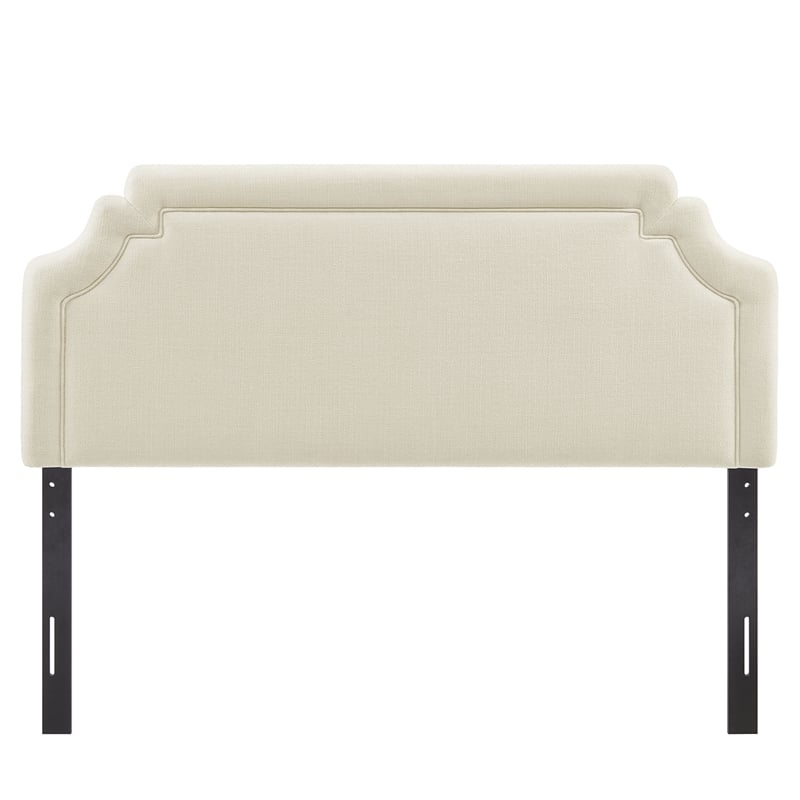 Magnolia Upholstered Fabric Full Size Headboard in Ecru