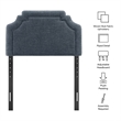 Magnolia Upholstered Fabric Twin Size Headboard in Slate Blue
