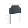 Magnolia Upholstered Fabric Twin Size Headboard in Slate Blue