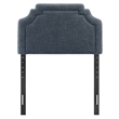 Magnolia Upholstered Fabric Twin Size Headboard in Slate Blue