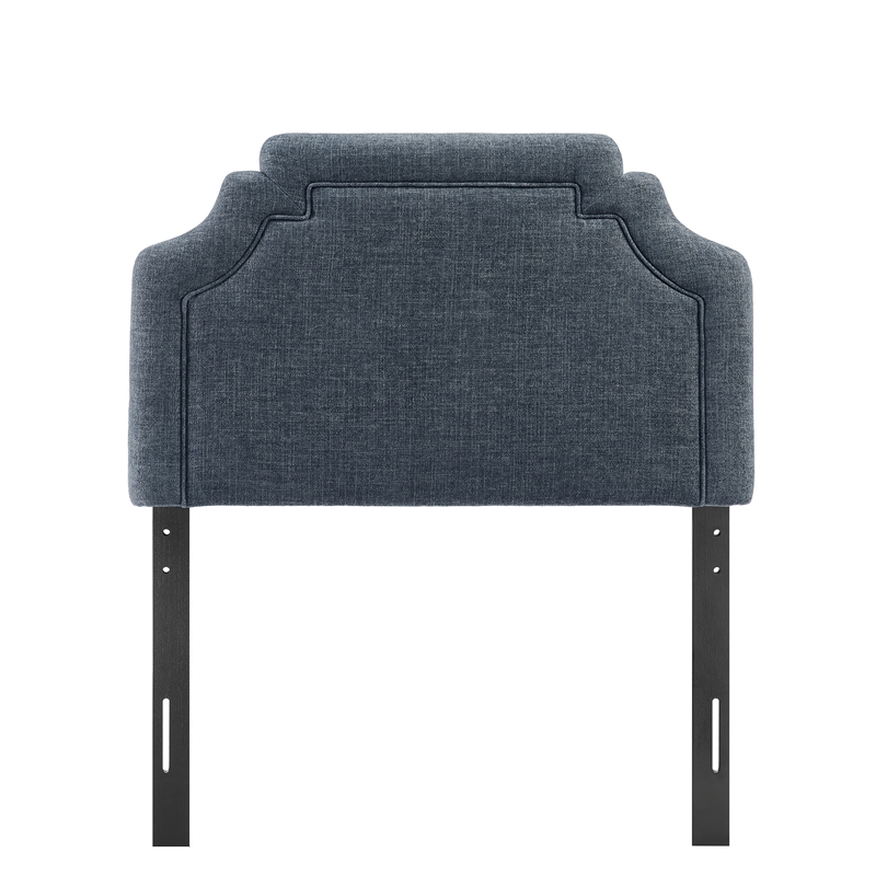Magnolia Upholstered Fabric Twin Size Headboard in Slate Blue