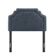 Magnolia Upholstered Fabric Twin Size Headboard in Slate Blue