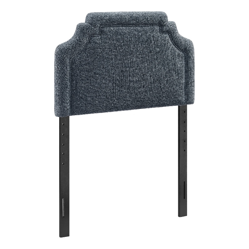 Magnolia Upholstered Fabric Twin Size Headboard in Slate Blue