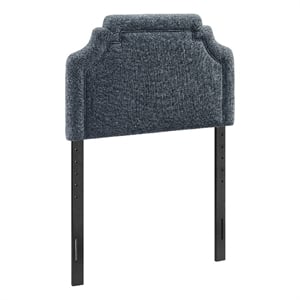 Magnolia Upholstered Fabric Twin Size Headboard in Slate Blue