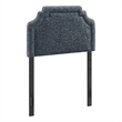 Magnolia Upholstered Fabric Twin Size Headboard in Slate Blue