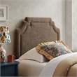 Magnolia Upholstered Fabric Twin Size Headboard in Mocha