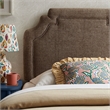 Magnolia Upholstered Fabric Twin Size Headboard in Mocha