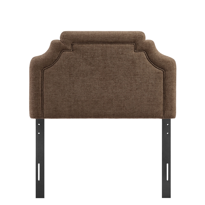Magnolia Upholstered Fabric Twin Size Headboard in Mocha