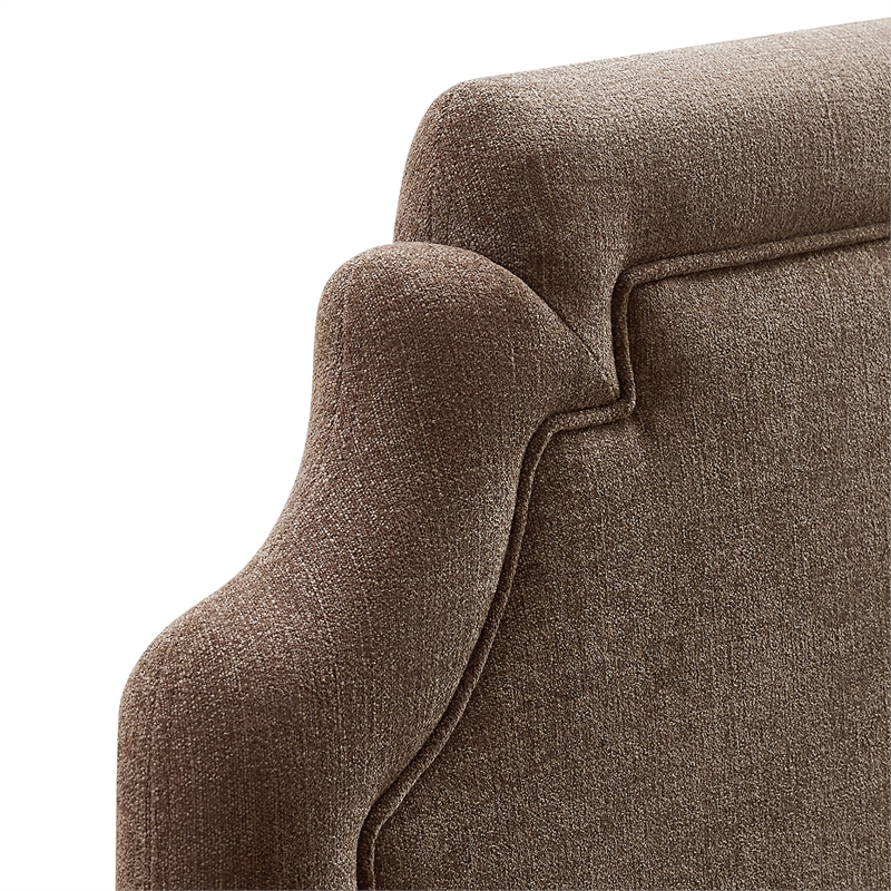 Magnolia Upholstered Fabric Twin Size Headboard in Mocha