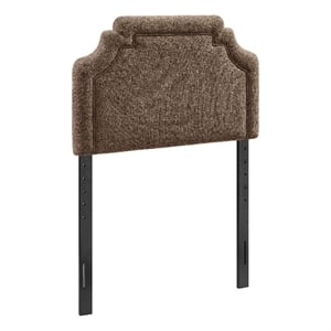 Magnolia Upholstered Fabric Twin Size Headboard in Mocha