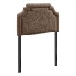 Magnolia Upholstered Fabric Twin Size Headboard in Mocha
