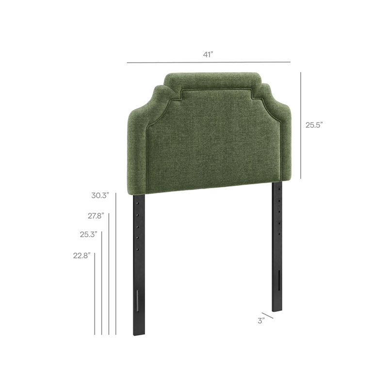 Magnolia Upholstered Fabric Twin Size Headboard in Foliage