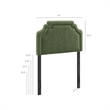 Magnolia Upholstered Fabric Twin Size Headboard in Foliage