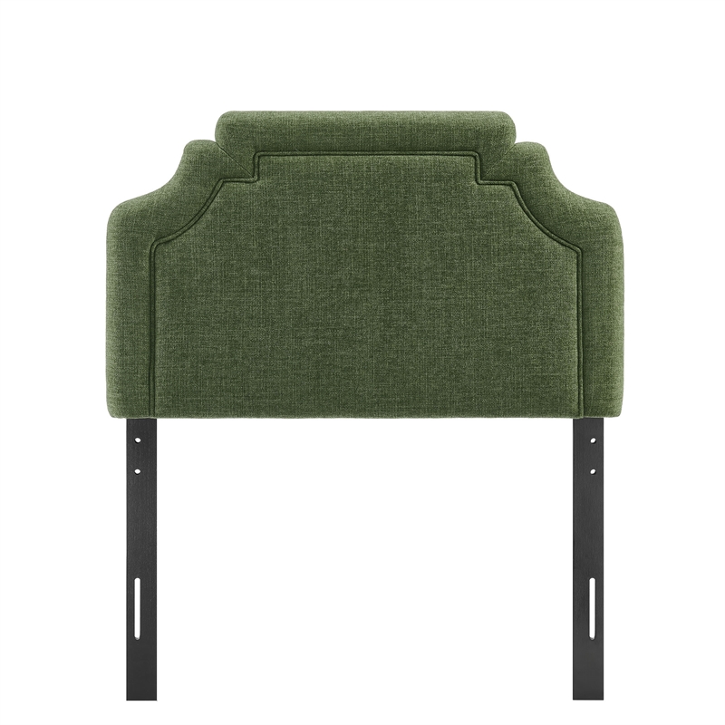 Magnolia Upholstered Fabric Twin Size Headboard in Foliage