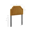Magnolia Upholstered Fabric Twin Size Headboard in Copper