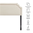 Magnolia Stain-Resistant Performance Velvet King Size Headboard in Alabaster Pink