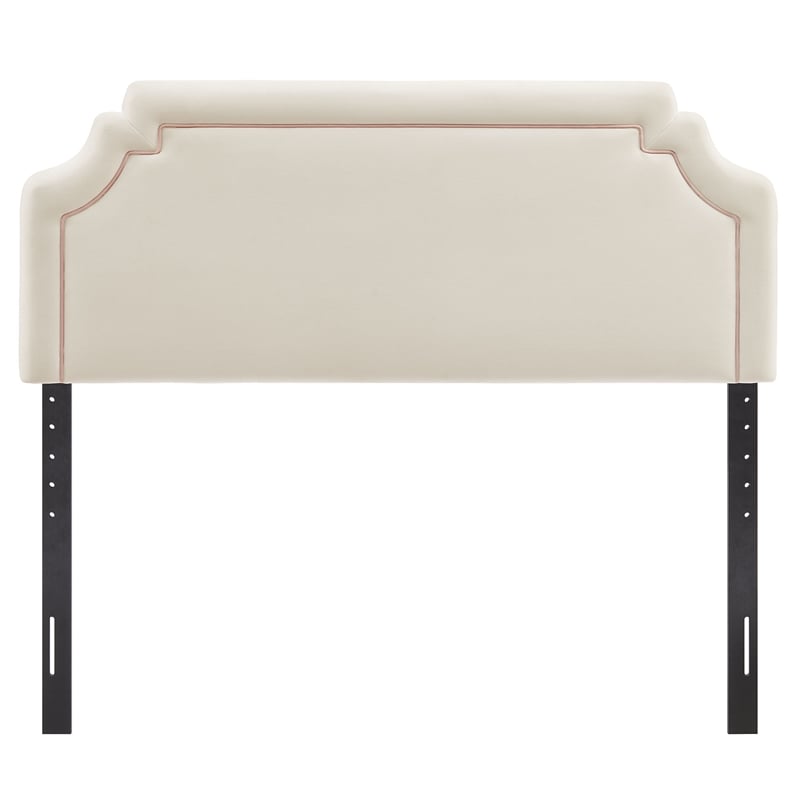 Magnolia Stain-Resistant Performance Velvet King Size Headboard in Alabaster Pink