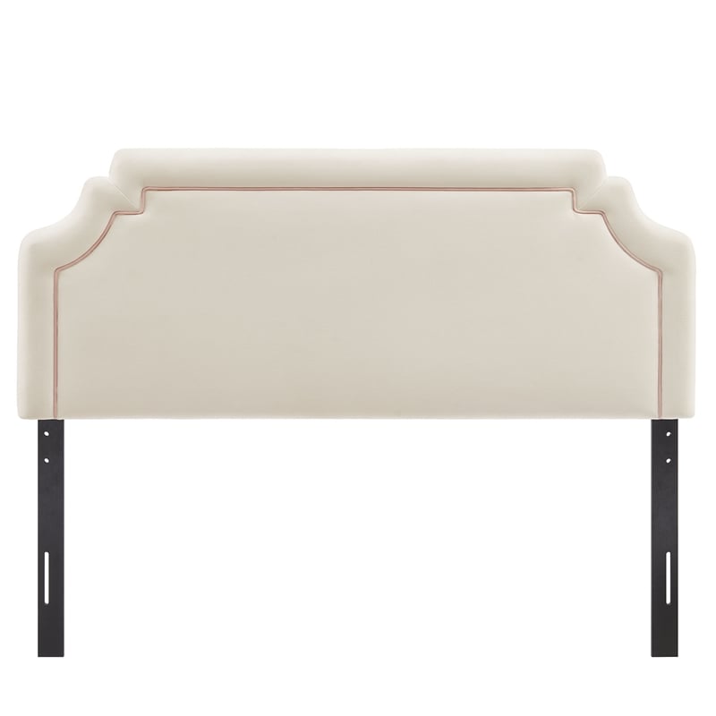 Magnolia Stain-Resistant Performance Velvet King Size Headboard in Alabaster Pink