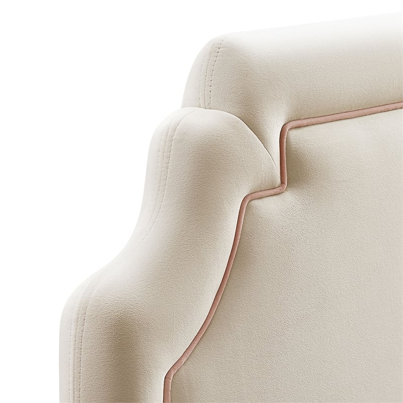 Magnolia Stain-Resistant Performance Velvet King Size Headboard in Alabaster Pink