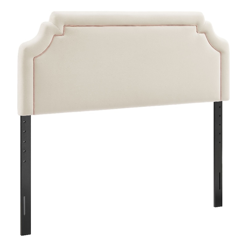 Magnolia Stain-Resistant Performance Velvet King Size Headboard in Alabaster Pink