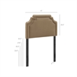 Magnolia Stain-Resistant Performance Velvet Twin Size Headboard in Taupe Almond