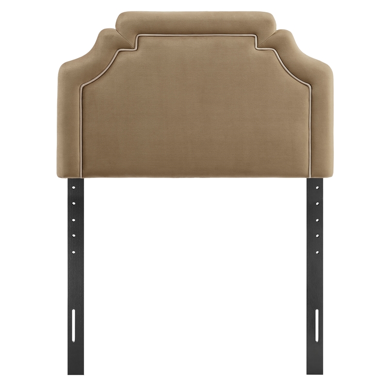 Magnolia Stain-Resistant Performance Velvet Twin Size Headboard in Taupe Almond