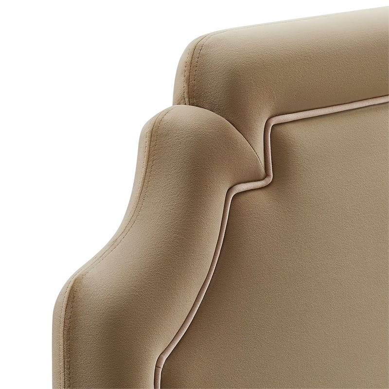 Magnolia Stain-Resistant Performance Velvet Twin Size Headboard in Taupe Almond