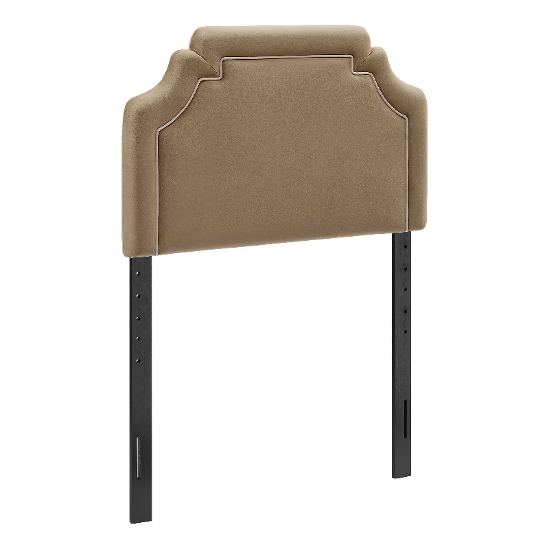 Magnolia Stain-Resistant Performance Velvet Twin Size Headboard in Taupe Almond