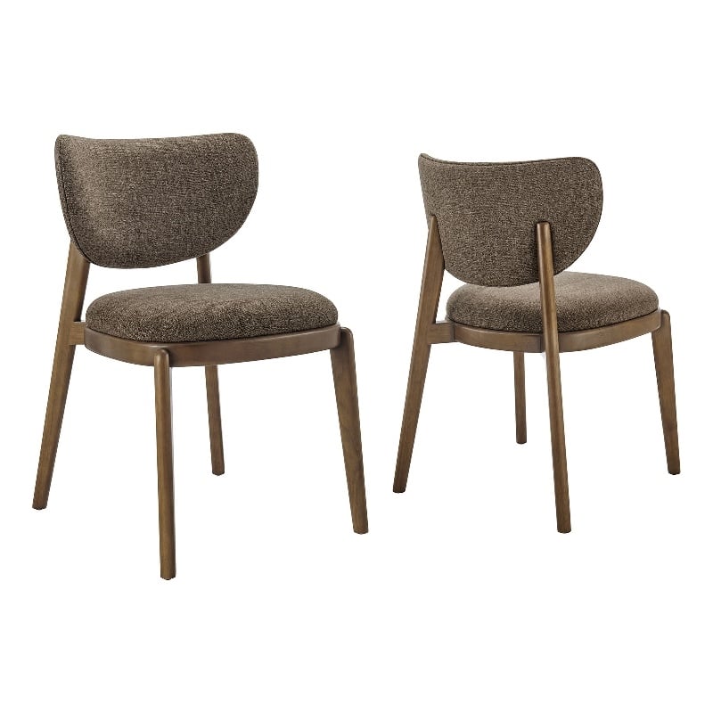 Fenwick Fabric Dining Chairs Set of 2 in Mocha