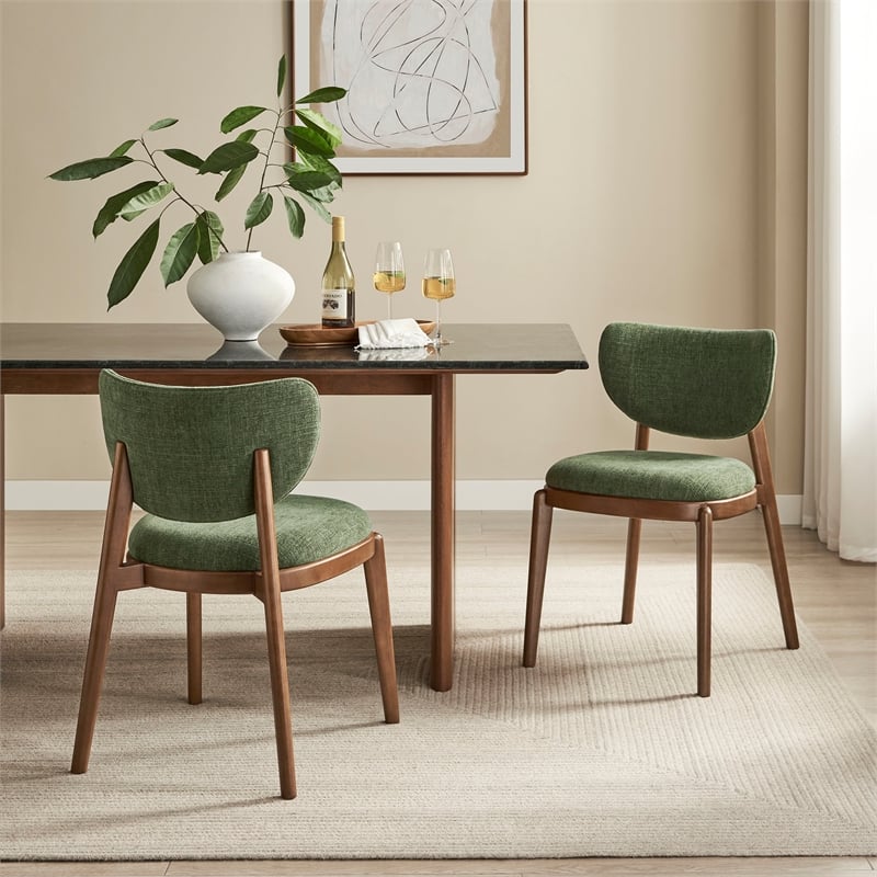 Fenwick Fabric Dining Chairs Set of 2 in Foliage