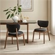 Fenwick Fabric Dining Chairs Set of 2 in Ebony