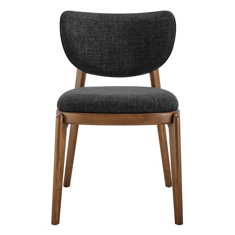 Fenwick Fabric Dining Chairs Set of 2 in Ebony
