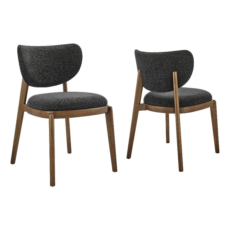 Fenwick Fabric Dining Chairs Set of 2 in Ebony
