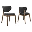 Fenwick Fabric Dining Chairs Set of 2 in Ebony