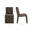 Emory Vegan Leather Dining Side Chair Set of 2 in Mushroom