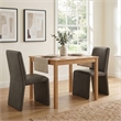 Emory Vegan Leather Dining Side Chair Set of 2 in Mushroom