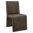 Emory Vegan Leather Dining Side Chair Set of 2 in Mushroom