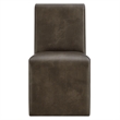 Emory Vegan Leather Dining Side Chair Set of 2 in Mushroom