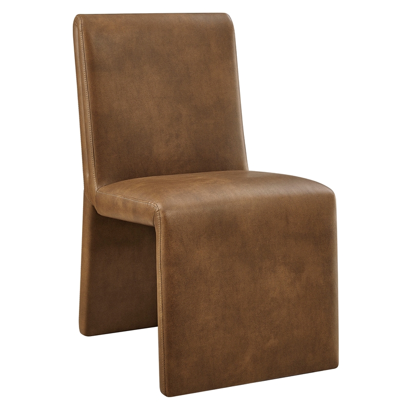 Emory Vegan Leather Dining Side Chair Set of 2 in Canyon
