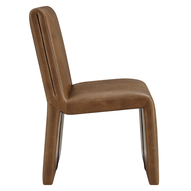 Emory Vegan Leather Dining Side Chair Set of 2 in Canyon