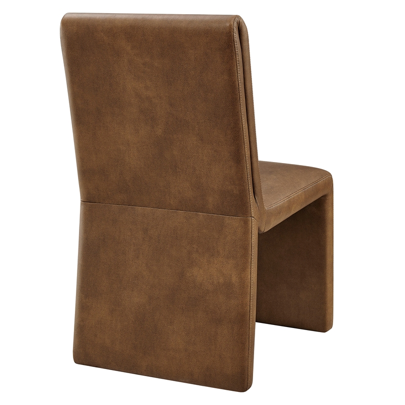 Emory Vegan Leather Dining Side Chair Set of 2 in Canyon