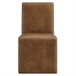 Emory Vegan Leather Dining Side Chair Set of 2 in Canyon