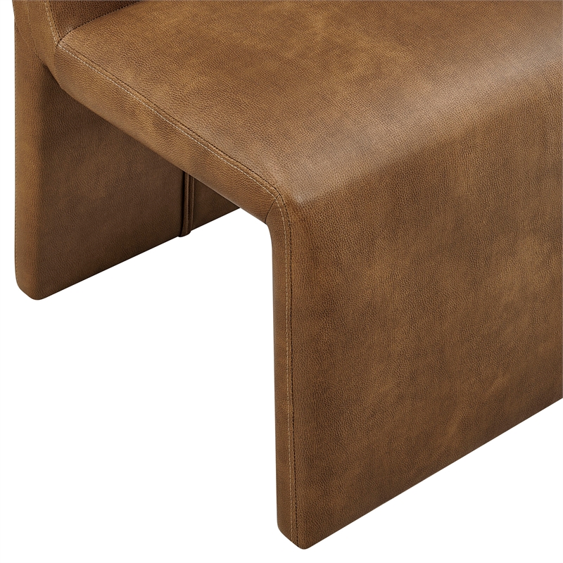 Emory Vegan Leather Dining Side Chair Set of 2 in Canyon