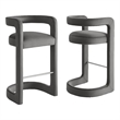 Winslow Performance Velvet Bar Stool Set of 2 in Storm Gray